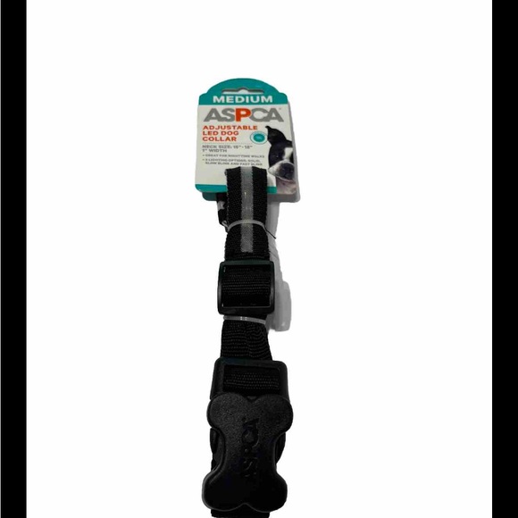 ASPCA MEDIUM Adjustable LED Dog Collar Black Size 15" - 18" - 1" Width NEW, - Picture 2 of 9